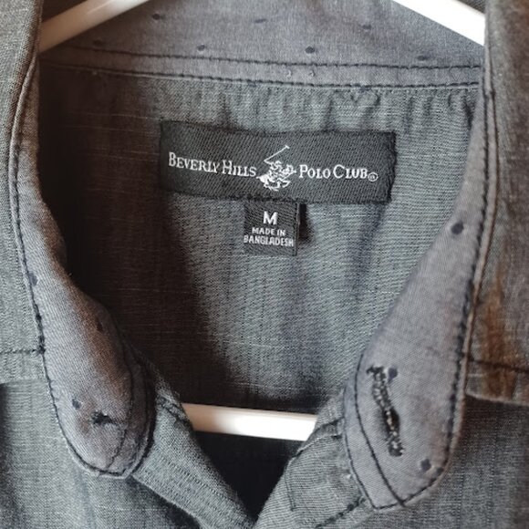 Men's Beverly Hills Polo Club Short Sleeved Button Down Shirt - Picture 2 of 6